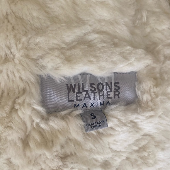 Wilsons Leather Beige Shearling Coat - Picture 4 of 4